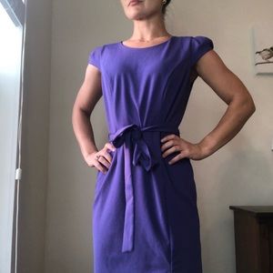 Purple Size Small New York & Company Sheath Dress with cap sleeves and side slit